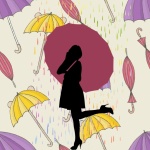 Silhouette Woman In The Rain