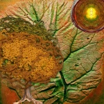 Abstract Leaf, Tree And Sun Art