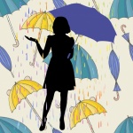 Silhouette Woman In Rain