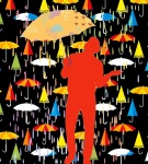 Silhouette Man In Rain