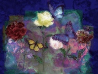 Flowers And Butterfly Art