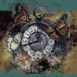 Digital Painting Clock Butterfly