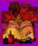 Digital Art Fall Leaves And Books