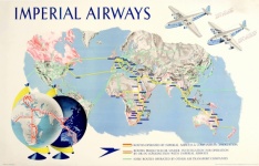 Imperial Airways Rout Map Poster