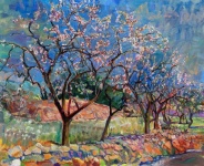 Landscape Blossoming Trees Paintings