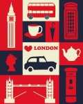 London Landmarks Travel Poster
