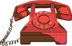 Old Telephone In Red