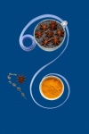 Spices On A Blue Background