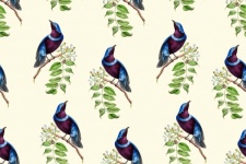 Tropical Birds Vintage Wallpaper