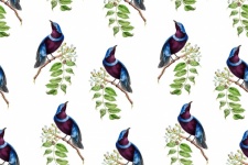 Tropical Birds Vintage Wallpaper