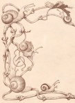 Vintage Art Background Snails