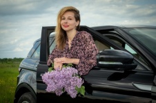 Woman, Portrait, Car, Nature
