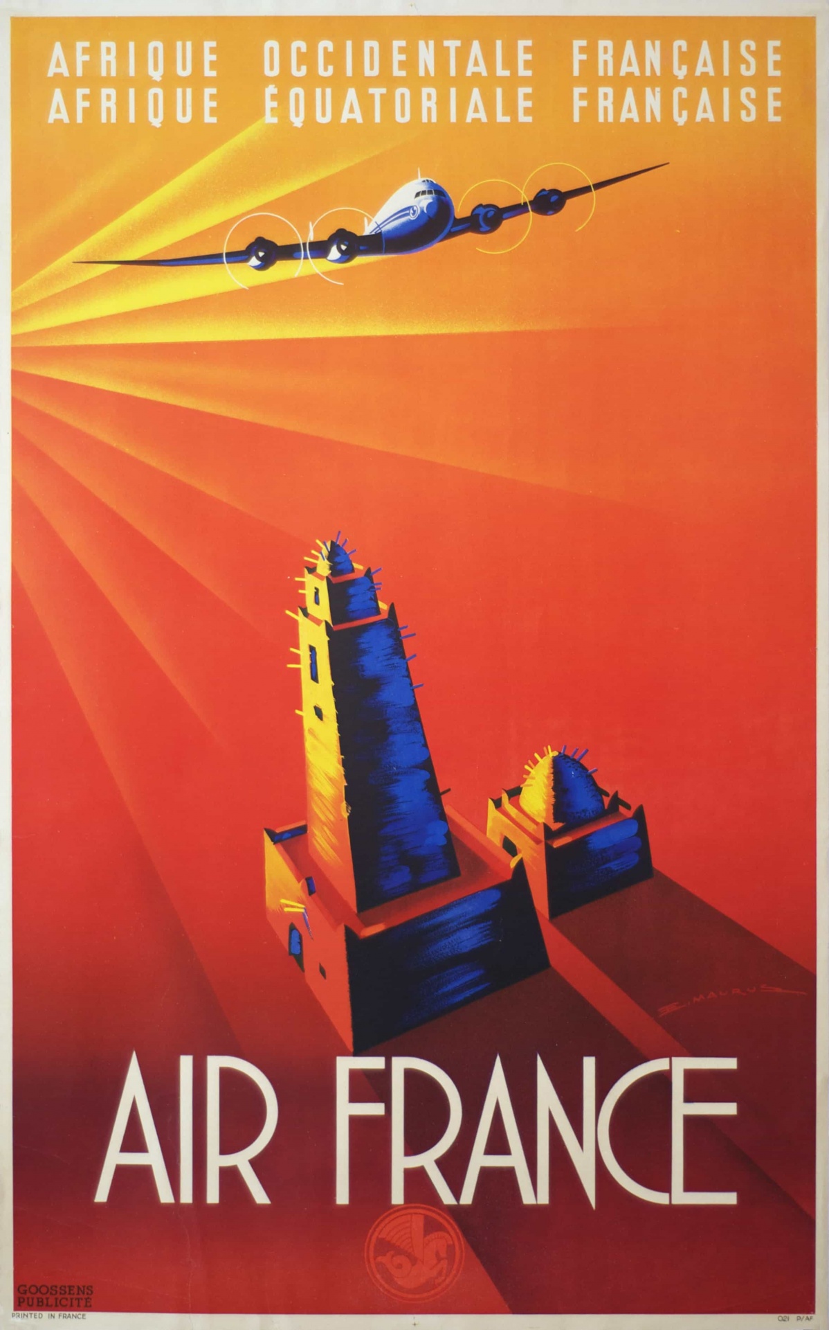 1940 Air France Travel Poster by Edmond Maurus
