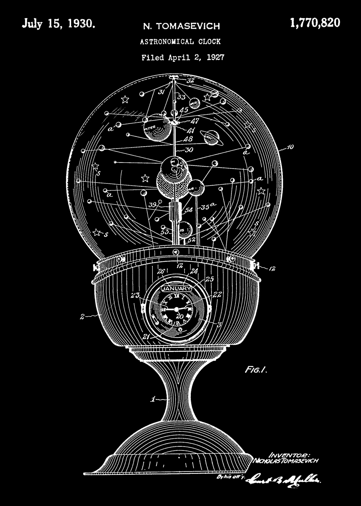 Astronomical Clock Vintage Patent