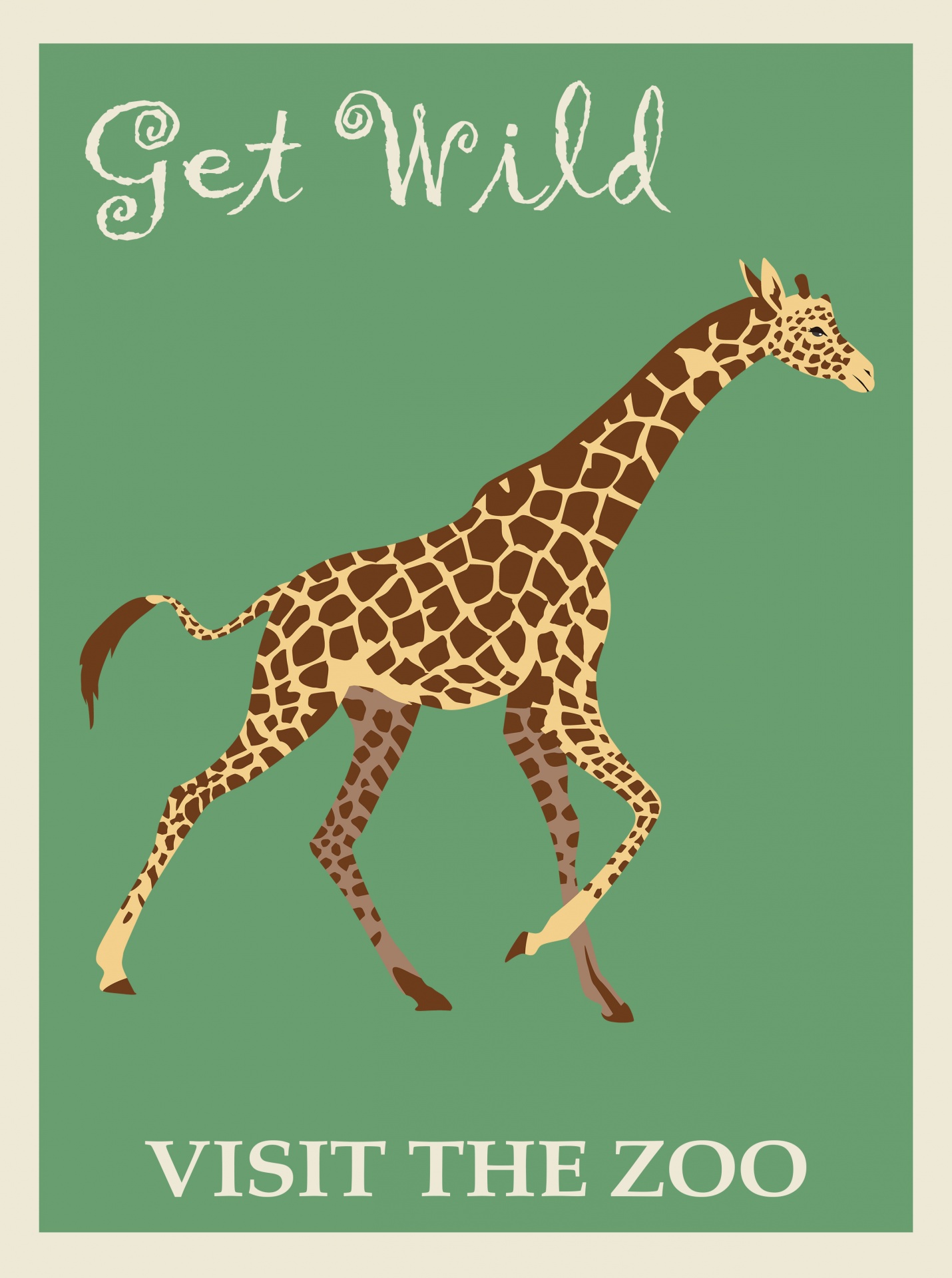 Giraffe Zoo Poster