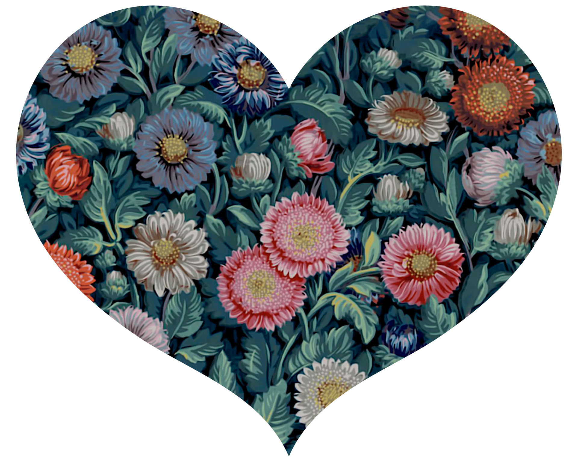 Heart Flowers Texture Clipart