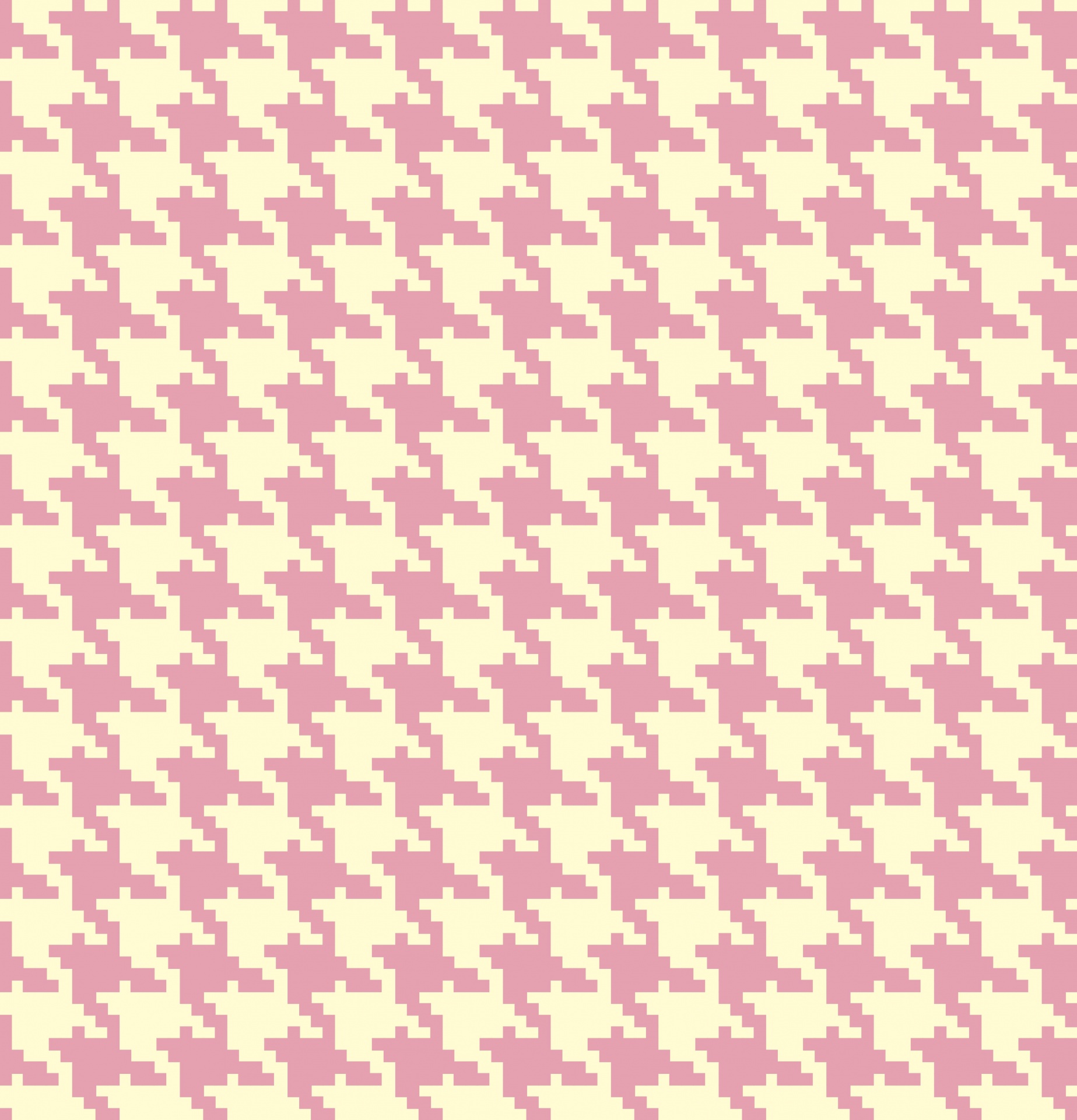 Houndstooth Pattern Pink Cream