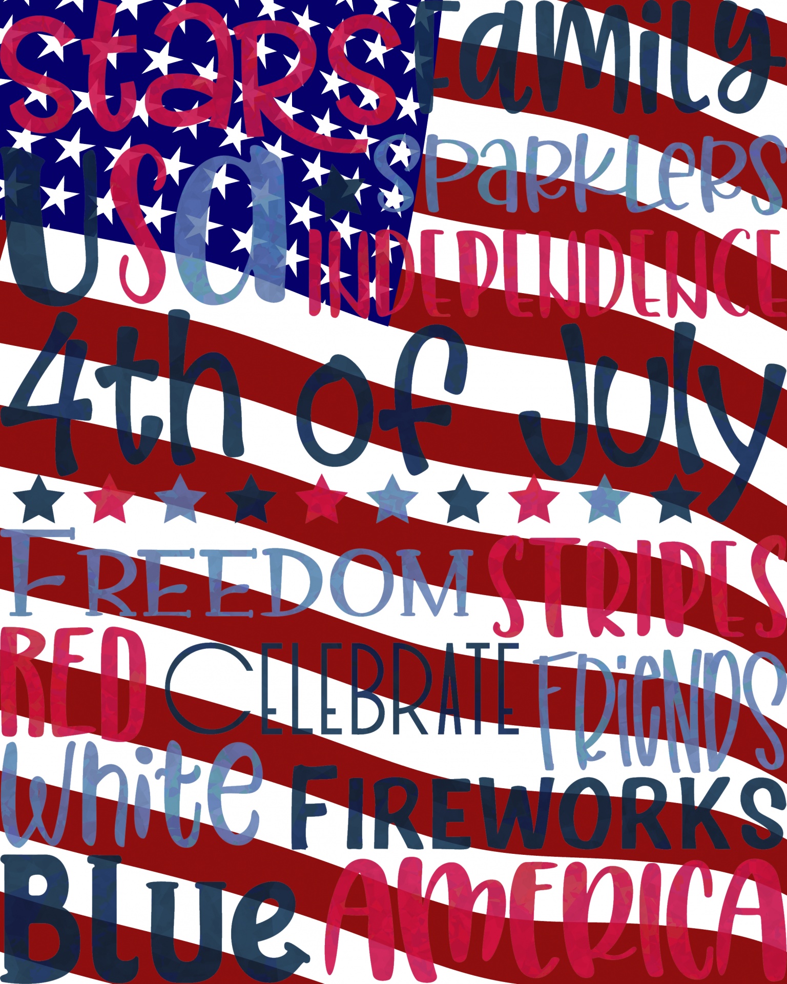 America 4th Of July Flag Poster
