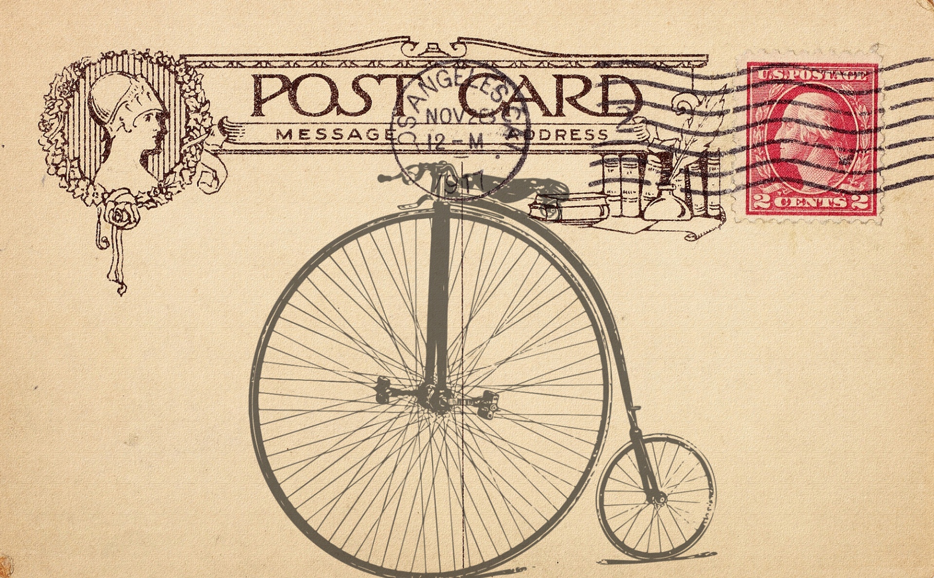 Vintage Bicycle Postcard