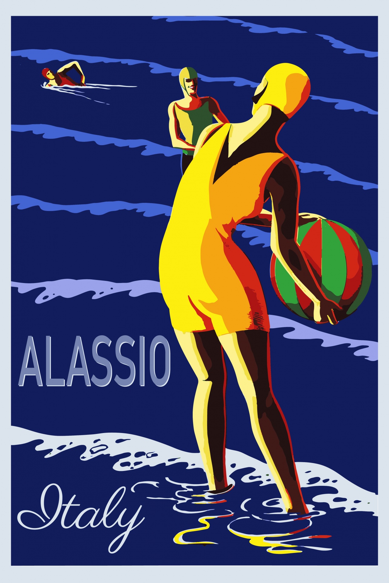 Italy, Alassio Travel Poster