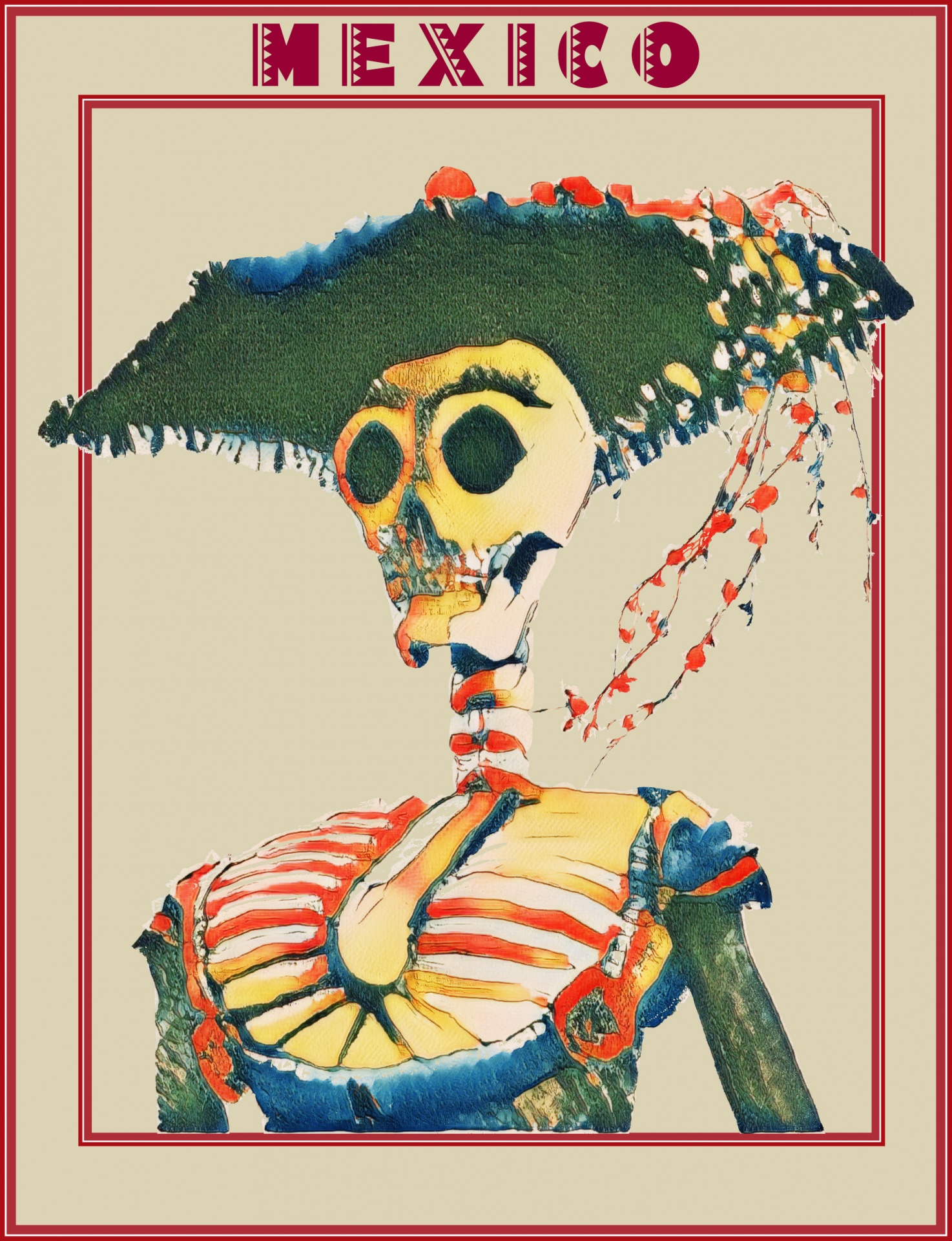 Mexico Travel Poster Vintage Style