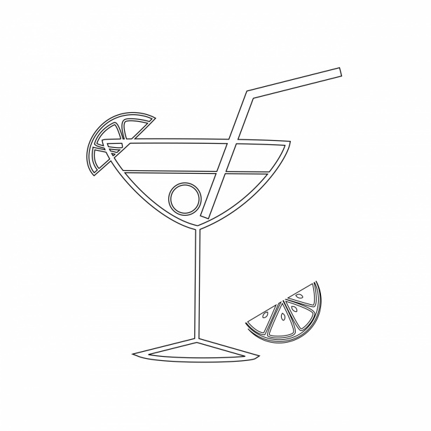 Cocktail Glass Outline Drawing Free Stock Photo - Public Domain Pictures