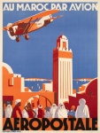 1928 MOROCCO Aviation Travel Poster