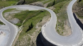 Mountain Road, Hairpin Bend, Aerial View