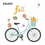Bicycle, Pumpkin, Fall Leaves