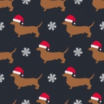 Christmas Dogs Pattern Background