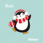 Dancing Happy Winter Penguin