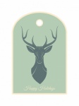 Deer Christmas Label, Tag