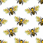 Floral Bee Pattern Background