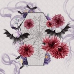 Flowers And Bats Halloween