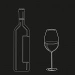 Glass Wine Outline Drawing