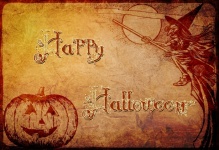 Halloween Pumpkin Witch Background