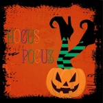 Halloween Pumpkin Witch Legs