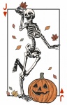 Halloween Skeleton Playing Card