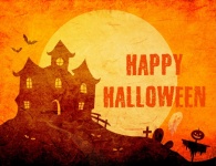 Halloween Haunted House Full Moon