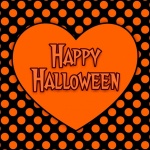 Happy Halloween Heart Orange