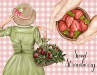 Woman And Strawberry