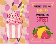 Cupcake Lemon Strawberry Poster