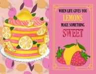 Lemon Strawberry Cake Poster
