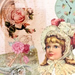 Vintage Girl Pink Illustration