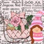 Pink Girl Gnome Christmas Poster