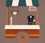 Post Of A Coffee Cart