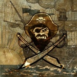 Vintage Pirate Ship Pirate Face