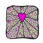 Doodle Heart Rays Floral Square