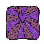 Doodle Heart Rays Floral Square