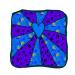 Doodle Heart Rays Floral Square PNG